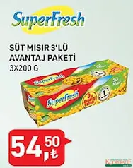 SUPERFRESH SÜT MISIR 3'LÜ AVANTAJ PAKETİ 3X200 G SUPERFRESH SÜT MISIR 3'LÜ AVANTAJ PAKETİ 3X200 G
